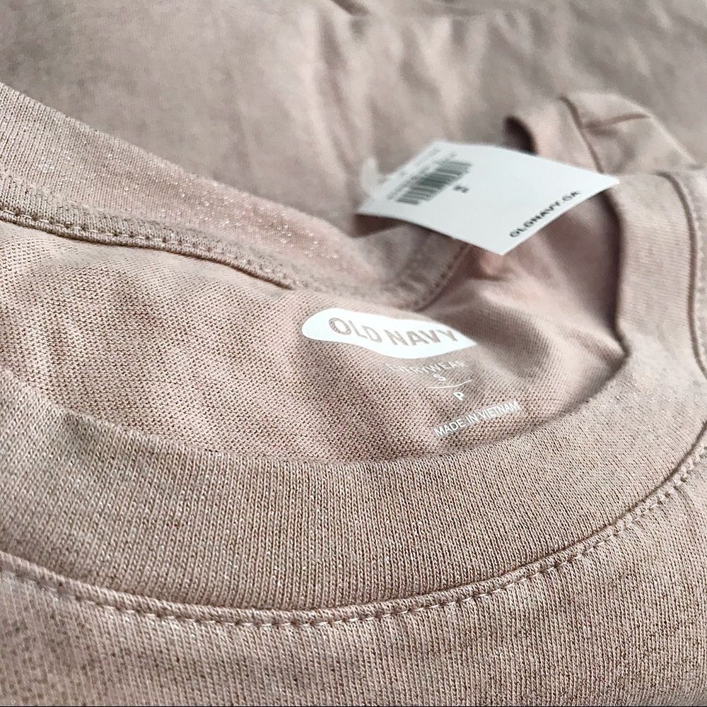 NWT Old Navy Pink Shimmer Cotton T-Shirt - Picture 4 of 7